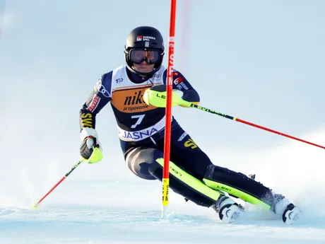 Sara Hectorová počas slalomu v Jasnej 2024.