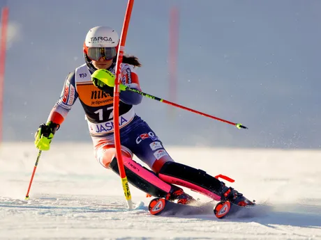 Zrinka Ljutičová počas slalomu v Jasnej 2024.
