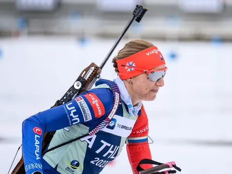 Slovenská biatlonistka Anastasia Kuzminová pred štartom ME v Osrblí 2024.