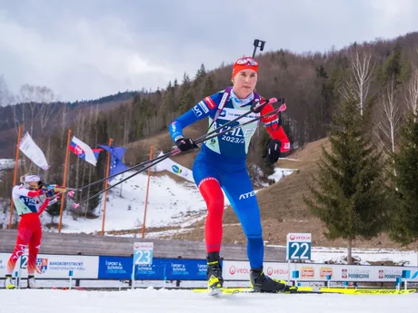 Slovenská biatlonistka Anastasia Kuzminová pred štartom ME v Osrblí 2024.