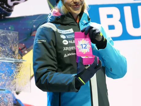 Ana Buciková počas žrebovania čísel na slalom v Jasnej 2024. 