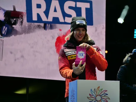 Camille Rastová počas žrebovania čísel na slalom v Jasnej 2024. 