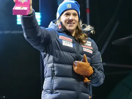Sara Hectorová počas žrebovania čísel na slalom v Jasnej 2024. 