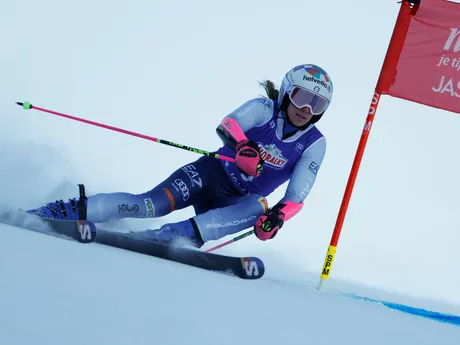 Talianka Marta Bassinová počas prvého kola obrovského slalomu Svetového pohára žien v Jasnej.