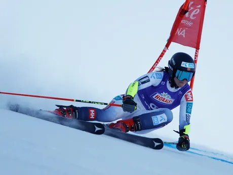 Nórka Mina Fuerst Holtmannová počas prvého kola obrovského slalomu Svetového pohára žien v Jasnej.
