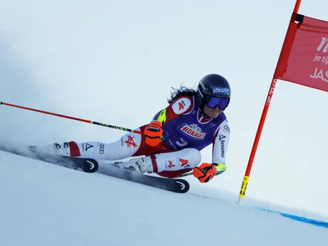 Rakúšanka Franziska Gritschová počas prvého kola obrovského slalomu Svetového pohára žien v Jasnej.