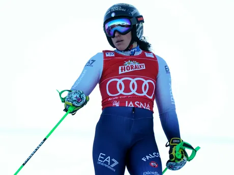 Talianka Federica Brignoneová počas prvého kola obrovského slalomu Svetového pohára žien v Jasnej.