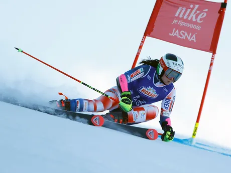 Chorvátka Zrinka Ljutičová počas prvého kola obrovského slalomu Svetového pohára žien v Jasnej.