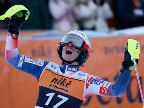 Zrinka Ljutičová počas slalomu v Jasnej 2024.