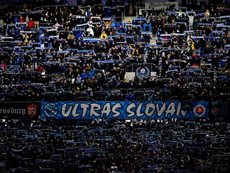 Momentka zo zápasu ŠK Slovan Bratislava - SK Sturm Graz.