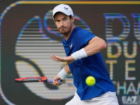 Andy Murray na turnaji ATP v Dubaji 2024.