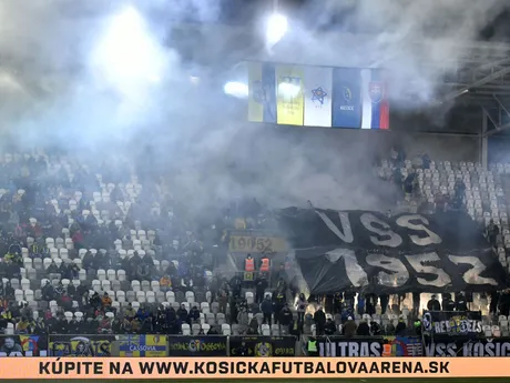 Fanúšikovia FC Košice počas zápasu Slovnaft Cupu proti FC Spartak Trnava.