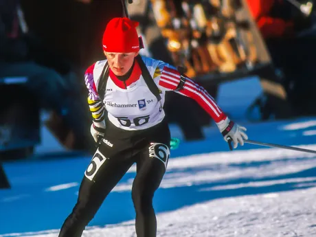 Martina Jašicová (dnes Halinárová) na zimných olympijských hrách 1994 v Lillehammeri. V šprinte dosiahla najlepší individuálny výsledok slovenskej výpravy - šieste miesto.