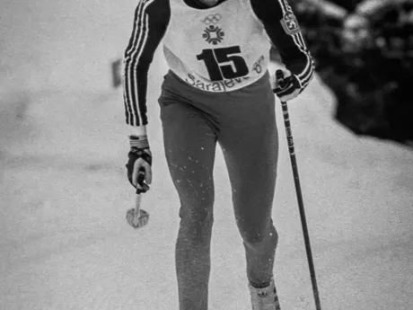 Anka Pasiarová na zimných olympijských hrách 1984 v Sarajeve. 