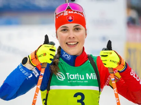 Slovenská biatlonistka Ema Kapustová počas juniorských MS 2024. 