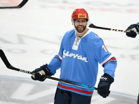 Roman Kukumberg starší (Slovan) počas 50. kola hokejovej Tipos extraligy HC Slovan Bratislava – HK 32 Liptovský Mikuláš.
