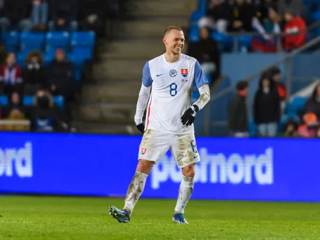 Ondrej Duda (Slovensko)  počas prípravného medzištátneho futbalového stretnutia pred ME 2024 Nórsko - Slovensko