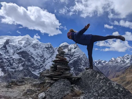 Janičová v Himalájach, kde  na jeseň 2023 vystúpila na vrchol Mera Peak.