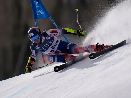 Chorvát Filip Zubcic počas pretekov obrovského slalomu v Aspene.