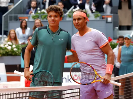 Rafael Nadal a Darwin Blanch v 1. kole turnaja v Madride. 