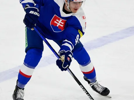 Andrej Golian (Slovensko) v prípravnom zápase pred MS 2024 v hokeji Slovensko - Česko.