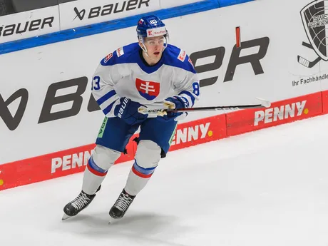 Servác Petrovský (Slovensko) počas prípravného hokejového zápasu Nemecko - Slovensko.