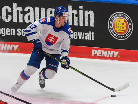 Matej Kašlík (Slovensko) počas prípravného hokejového zápasu Nemecko - Slovensko.