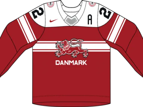 Dánsko na MS v hokeji 2024 - dresy vonku.