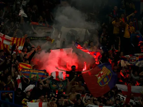 Fanúšikovia FC Barcelona.