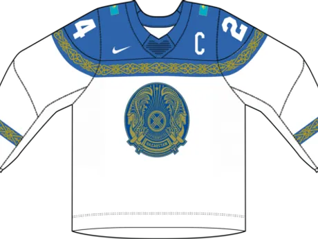 Kazachstan na MS v hokeji 2024 - dresy doma.
