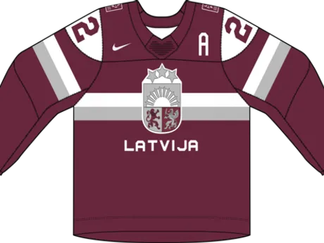 Lotyšsko na MS v hokeji 2024 - dresy vonku.