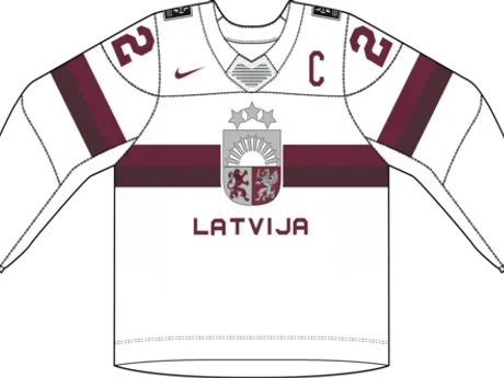 Lotyšsko na MS v hokeji 2024 - dresy doma.