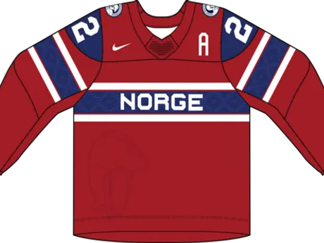 Nórsko na MS v hokeji 2024 - dresy vonku.