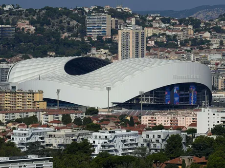 A view of the Stade de Marseille, also known as Stade Velodrome, in Marseille, southern France, Saturday, Sept. 9, 2023. The stadium will host some soccer matches during the Paris 2024 Olympic Games. (AP Photo/Pavel Golovkin, File)

- OLY;Mareille;soccer;Paris 2024;olympic games;stadium