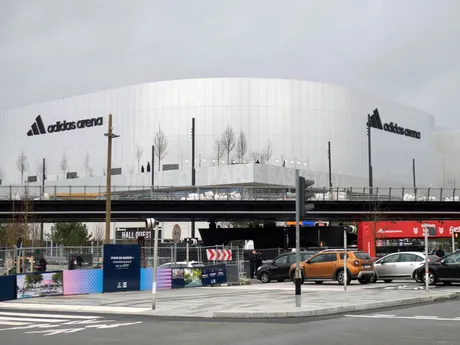 A view of the Adidas Arena, in Paris, Sunday, Feb. 11, 2024. It is the sole purpose-built site in the French capital and will host Badminton and Rhythmic Gymnastics for the Paris 2024 Olympic Games. (AP Photo/Thibault Camus, File)
