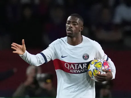Ousmane Dembelé oslavuje gól počas odvety štvrťfinále Ligy majstrov medzi Barcelonou a PSG.