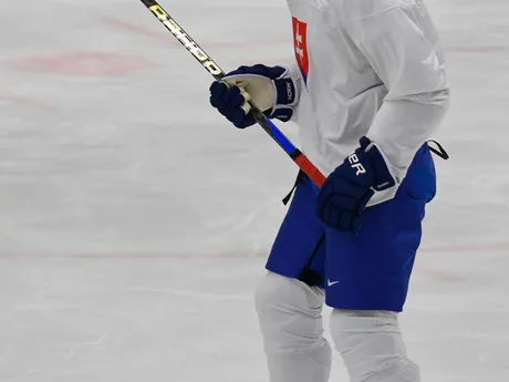 Šimon Nemec počas sobotňajšieho tréningu na MS v hokeji 2024. 