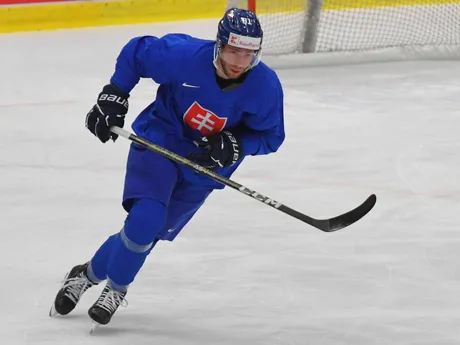Matúš Sukeľ počas sobotňajšieho tréningu na MS v hokeji 2024. 