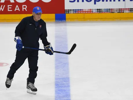 Tréner Craig Ramsay počas tréningu v Prahe pred štvrťfinále Slovensko - Kanada na MS v hokeji 2024.
