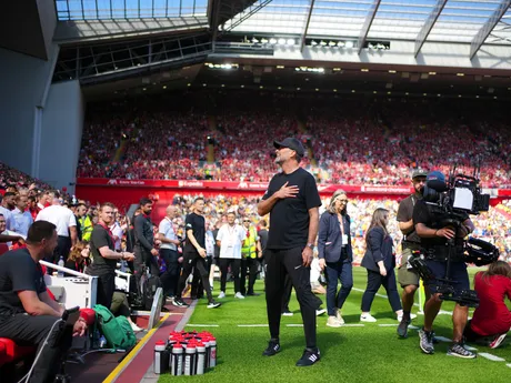 Tréner Jürgen Klopp počas svojej rozlúčky s FC Liverpool.