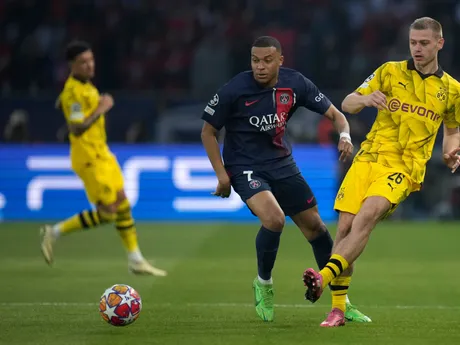 Kylian Mbappe v odvetnom semifinálovom zápase medzi Paríž St. Germain - Borussia Dortmund.