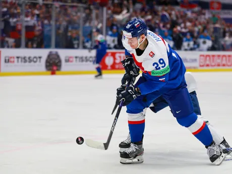 Michal Ivan v zápase Slovensko - Kazachstan na MS v hokeji 2024.