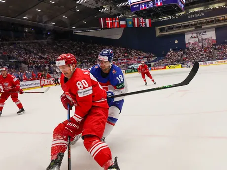 Andrej Kudrna v zápase Slovensko - Poľsko v skupine B na MS v hokeji 2024.