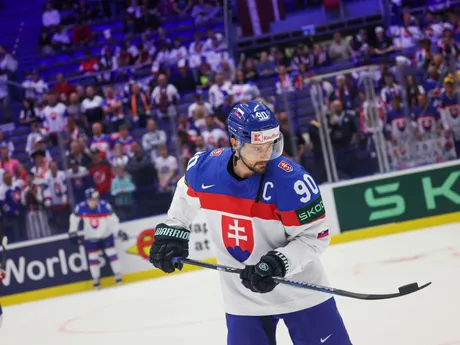 Tomáš Tatar pred zápasom Slovensko - Lotyšsko v skupine B na MS v hokeji 2024.