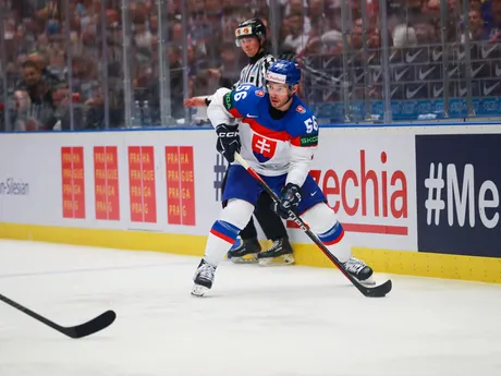 Marko Daňo v zápase Slovensko - Švédsko v skupine B na MS v hokeji 2024.
