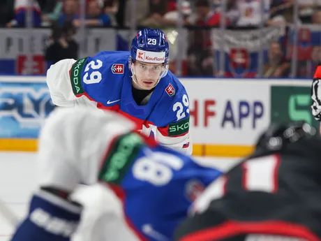 Michal Ivan v zápase Slovensko - Kanada vo štvrťfinále MS v hokeji 2024