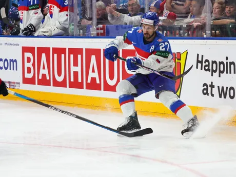 Marek Hrivík v zápase Slovensko  - Kanada vo štvrťfinále MS v hokeji 2024.