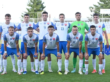 Základná jedenástka Slovenska pred prípravným futbalovým zápasom Slovensko 21 - Moldavsko 21.