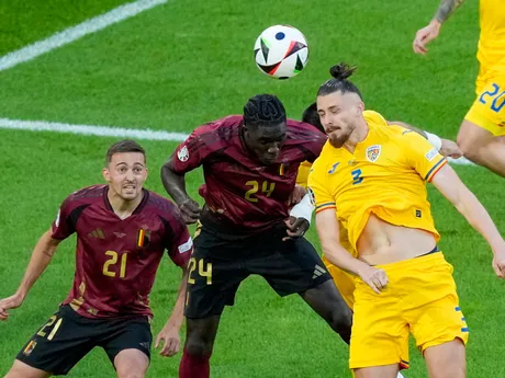 Momentka zo zápasu Belgicko - Rumunsko na EURO 2024.