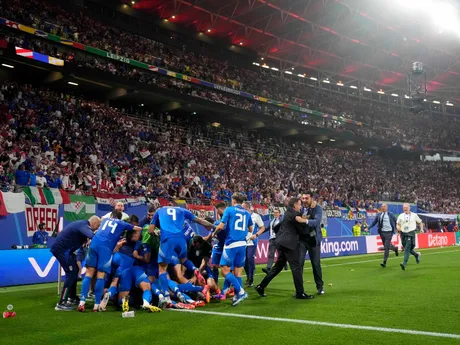 Taliani oslavujú gól v zápase s Chorvátskom na EURO 2024